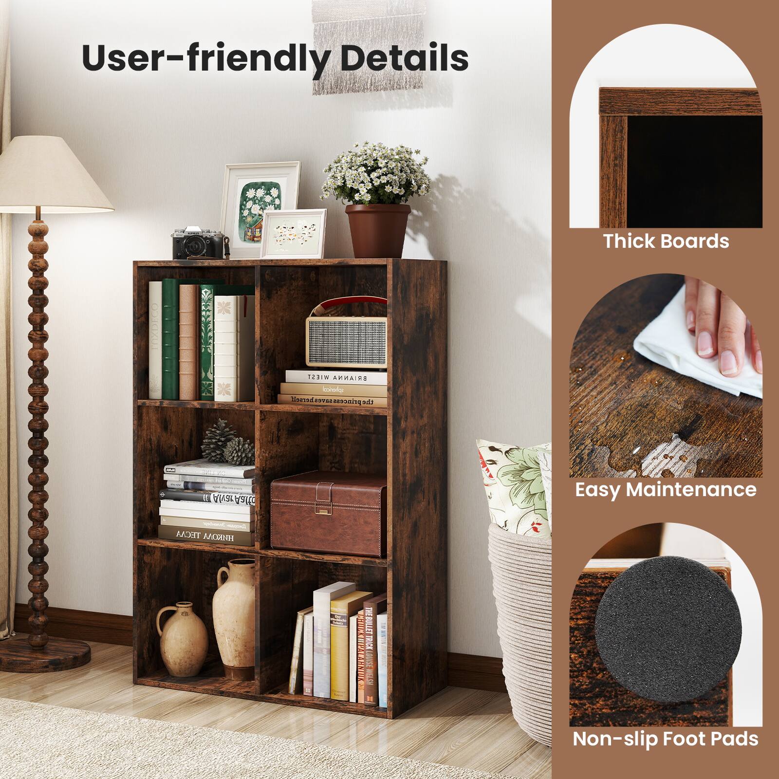 User-friendly Details

Thick Boards

Easy Maintenance

Non-slip Foot Pads