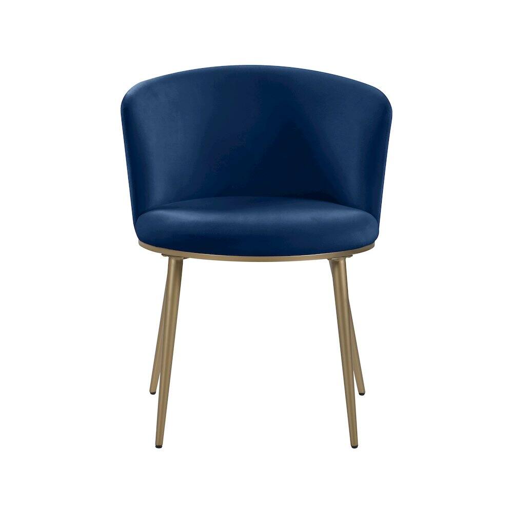 Alt View 2. Meridian Furniture - Skylar Navy Velvet Dining Chair, Set of 2 - Blue.