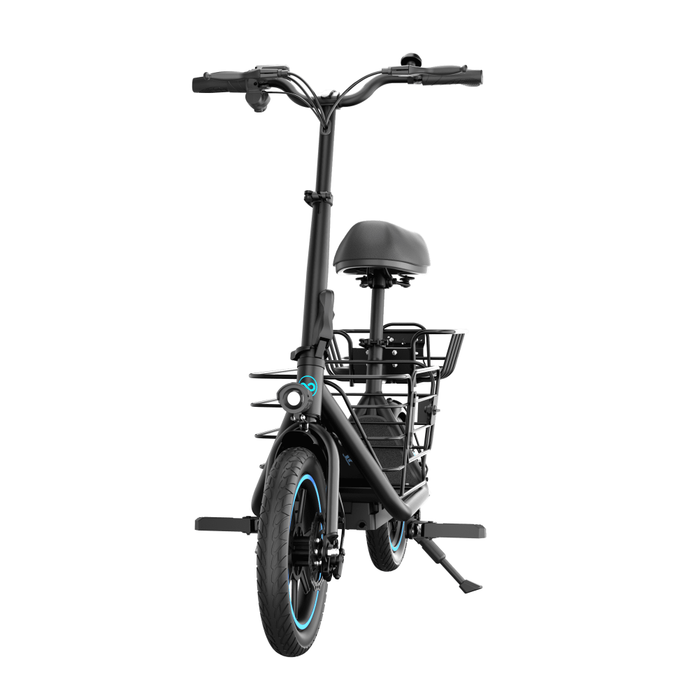 Left. Mastgoal - 650W Electric Scooter with Seat - 14" Wheels, 30 Miles Range, 18.6MPH, Basket & Dual Shock Absorbers + Free Dog Mat. - Black.