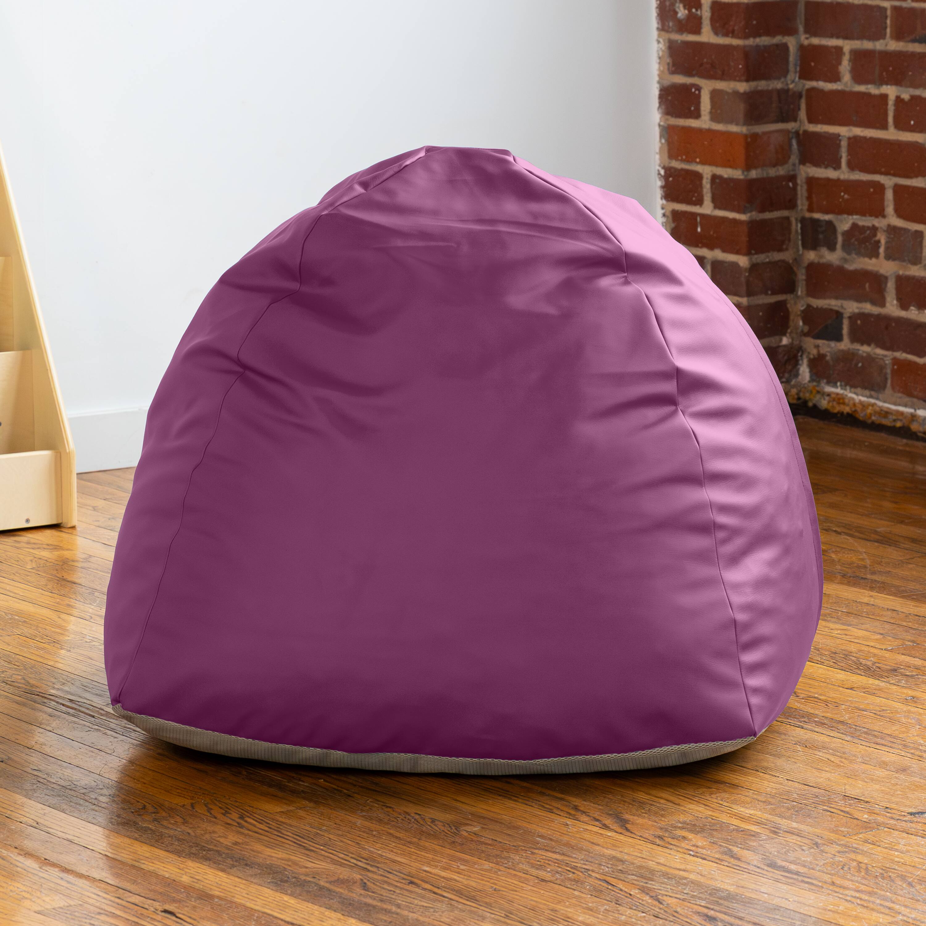 Alt View 1. Jaxx - Jaxx Gumdrop Jr. Kids Bean Bag for Early Childhood & Educational Environments, Premium Vinyl - Plum - Plum.