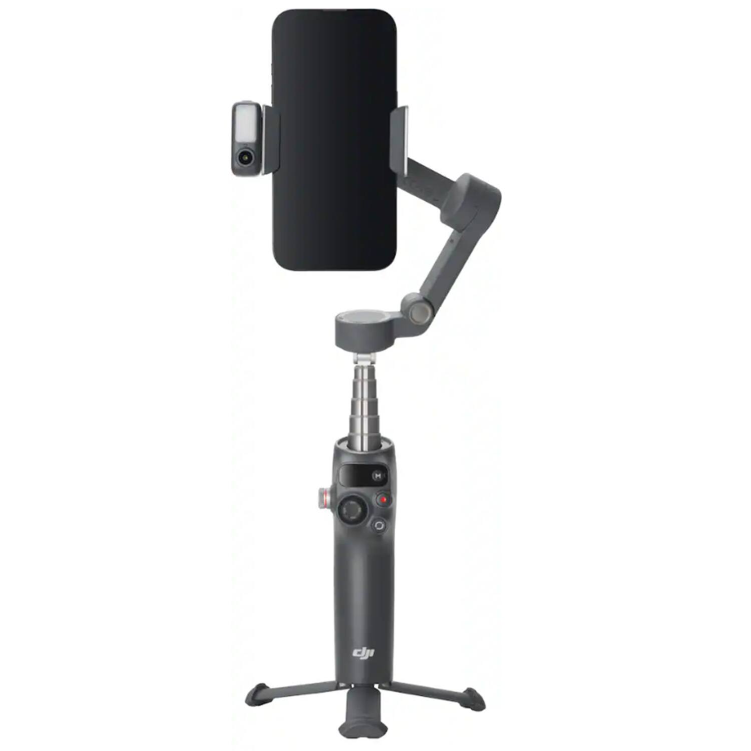 Angle. DJI - Osmo Mobile 8 Smartphone Gimbal Stabilizer + Mini Mic + 2 Year Extended Warranty Protection Accessory Bundle - Gray.