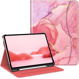 Kitcheniva - Multiple Angle Stand Case For iPad Pro 11 Inch M4 Smart Viewing Cover - Marble Pink
