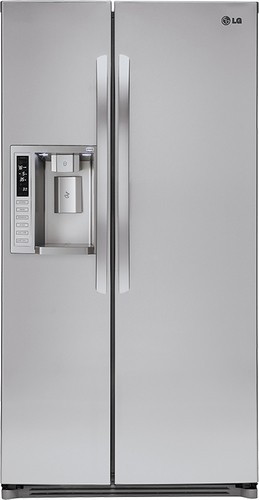  LG - 26.6 Cu. Ft. Side-by-Side Refrigerator with Thru-the-Door Ice and Water - Stainless-Steel