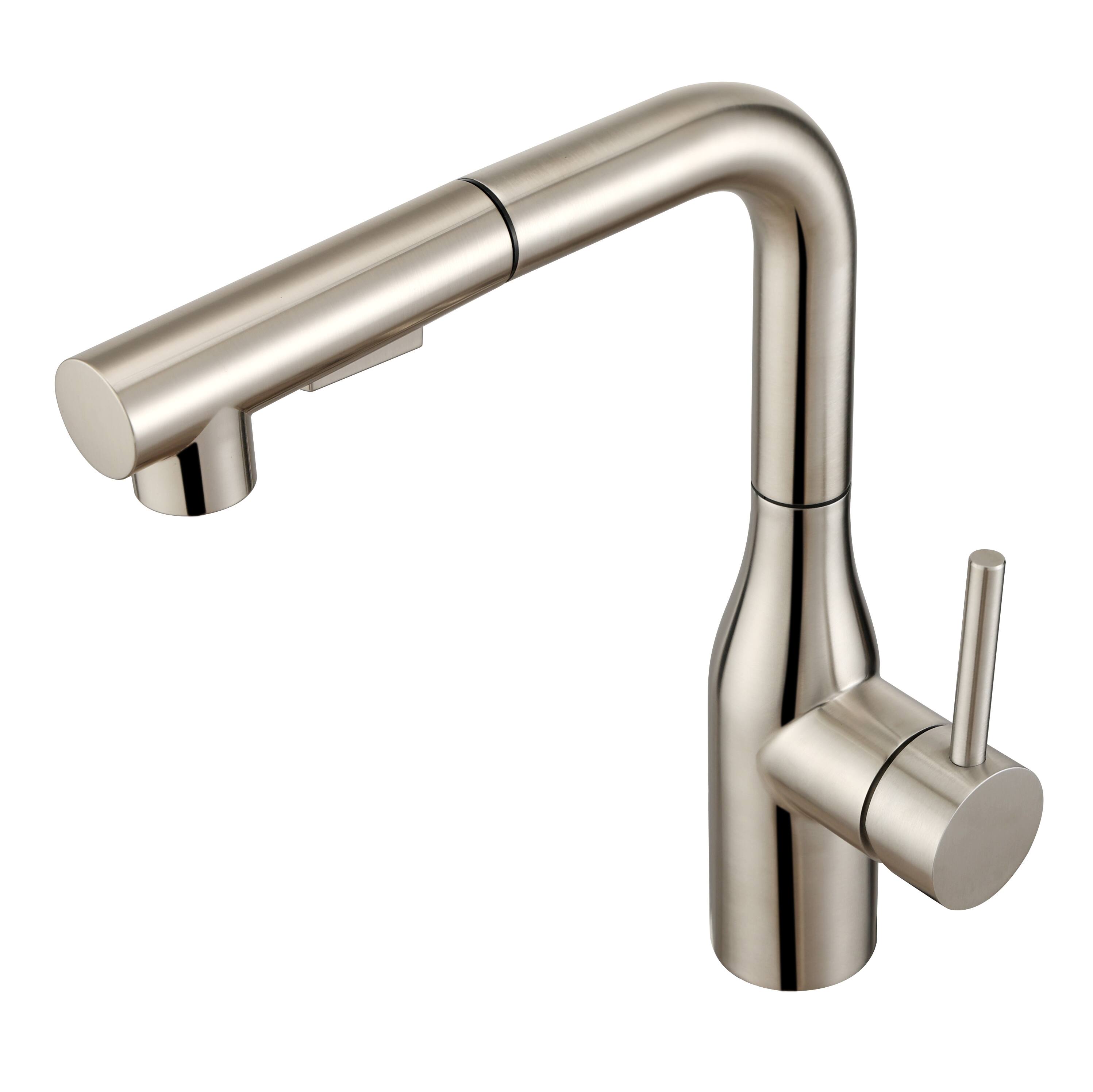 Front. Bothwa Home - Fountain 11.9 - Inch Kitchen Faucet - Brushed Nickel.