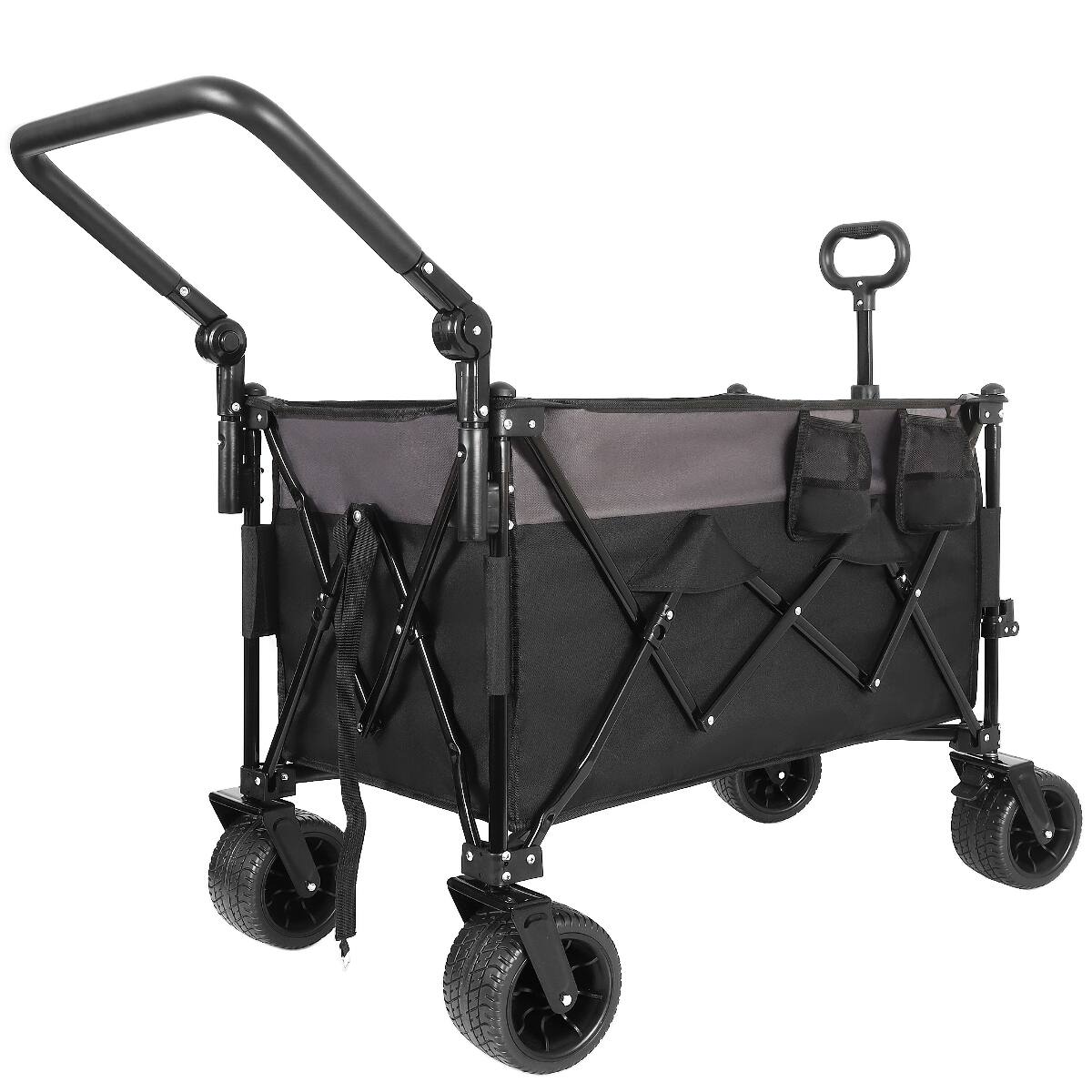 Alt View 9. Loheer - Loheer Heavy Duty Folding Wagon with Adjustable Push Pull Handles and All Terrain Wheels.
