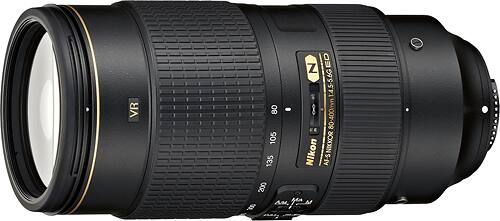 Alt View 1. Nikon - AF-S NIKKOR 80-400mm f/4.5-5.6G ED VR Telephoto Zoom Lens - Black.