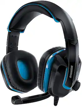 Wired Headset - DreamGear GRX - 440 with Boom Mic - Blue: - Black