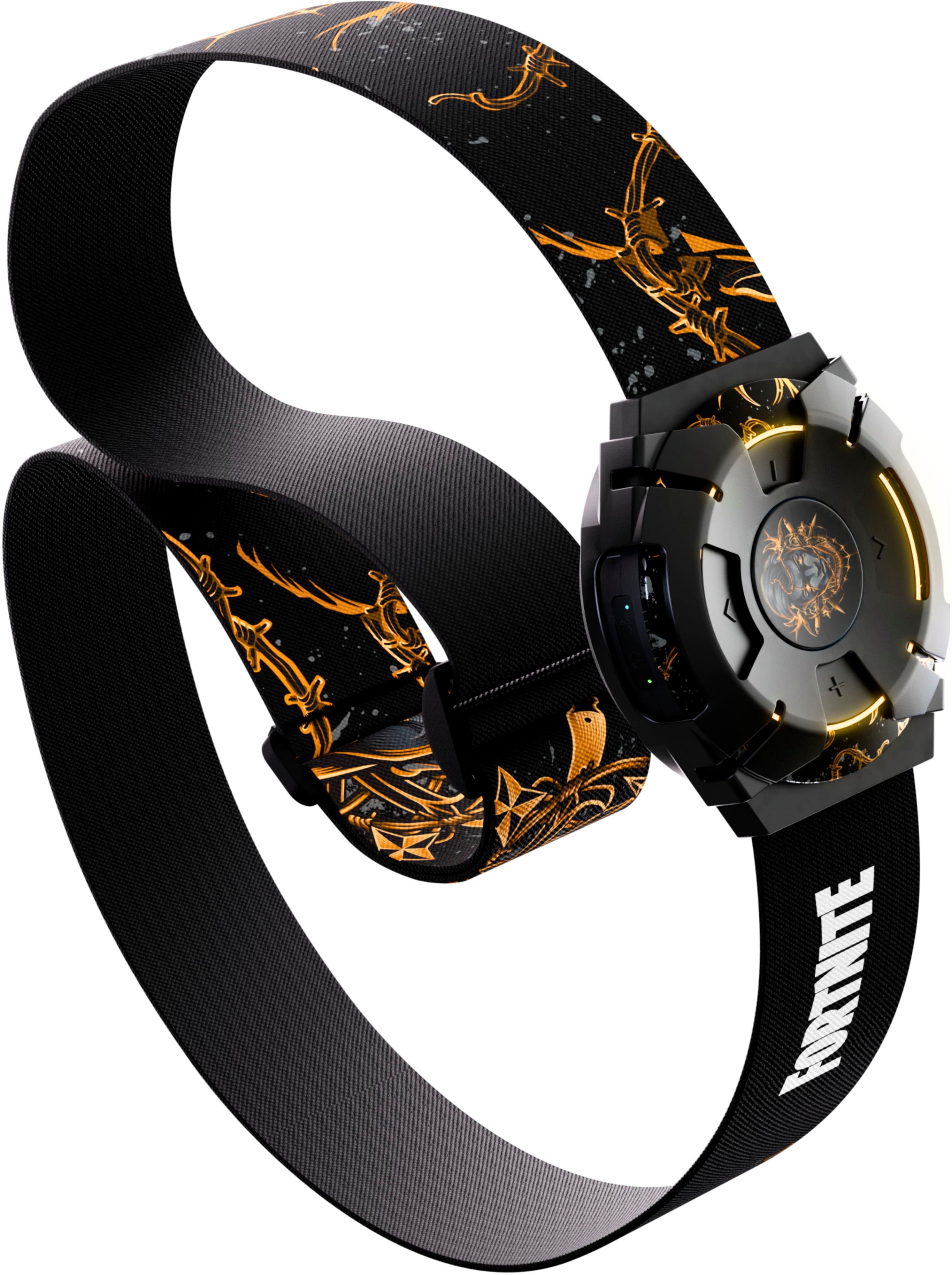 Back. Woojer - Fortnite Strap 3 Ring, Armor & Belt Style-set - Midas Edition - Black, Golden.