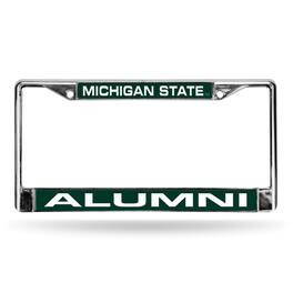 Rico Industries - Michigan State Alumni - Spartans Chrome Metal License Plate Frame Holder - Multi