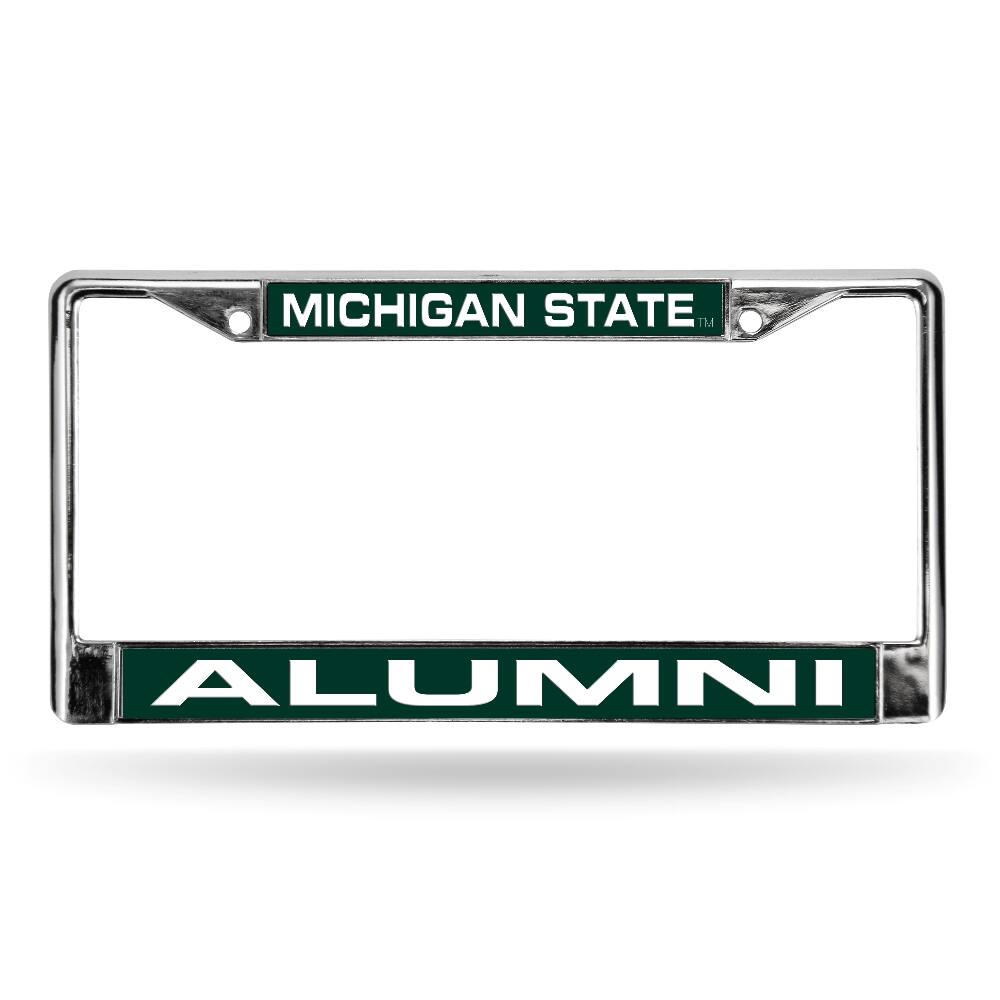 Michigan State Spartans Alumni Chrome Metal Laser Cut License Plate Frame