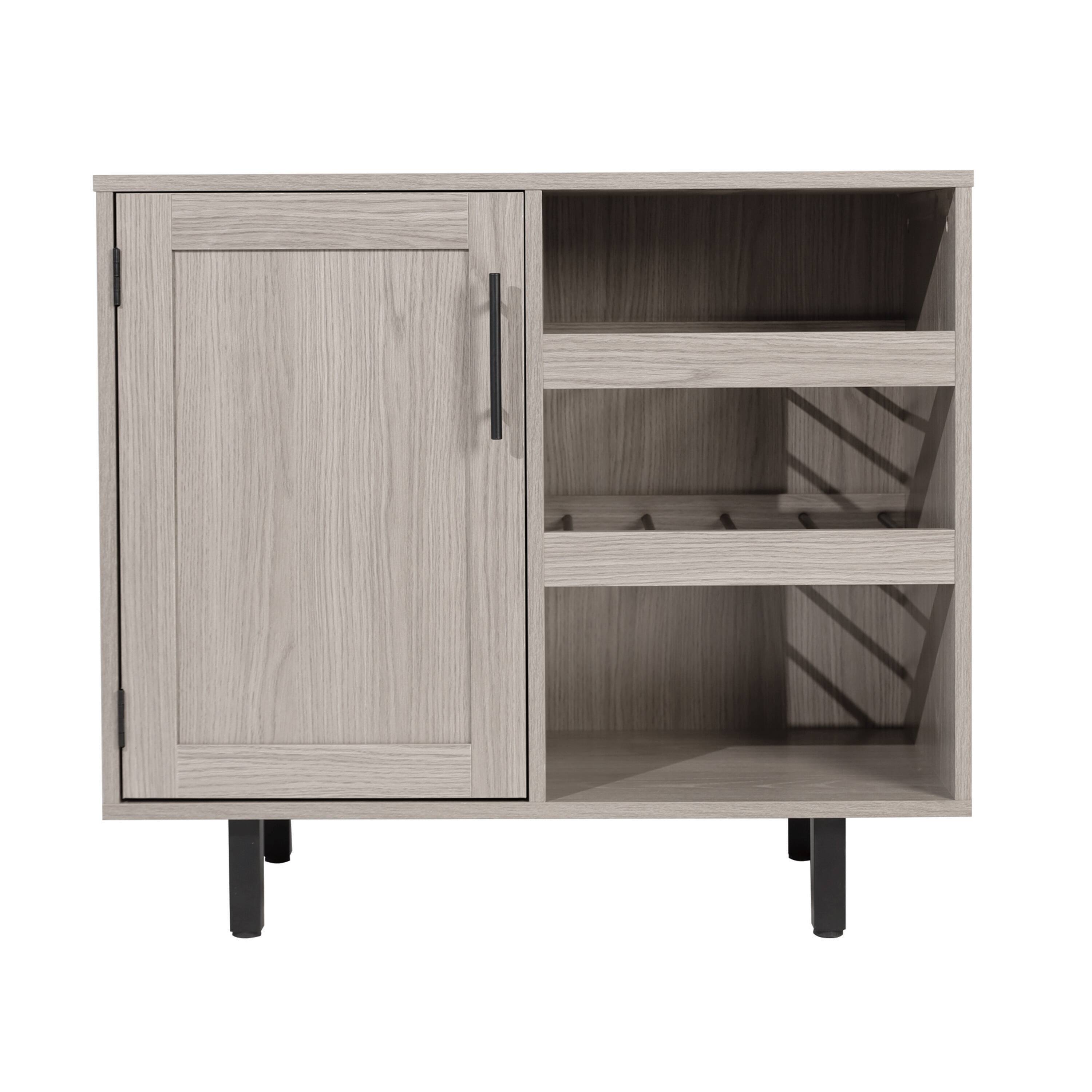 Alt View 8. Emma + Oliver - Classic Sideboard and Bar Cabinet with Open and Closed Storage - Gray.
