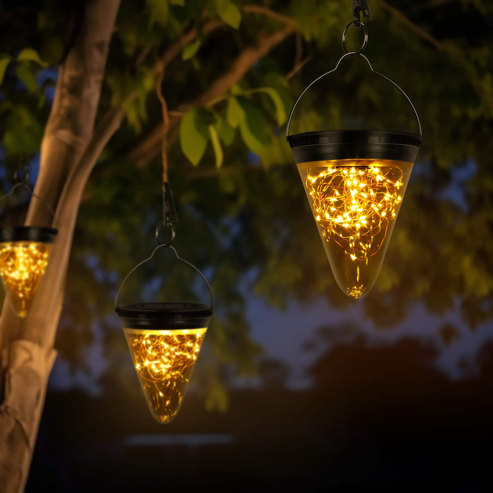 Oumilen - 2 Pack Solar Hanging Pathway Lights