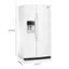 The text on the image reads "VEGGAL 174.94 cm 88.58 cm 91.44 cm." This information is likely related to the dimensions of the refrigerator, with the height being 174.94 cm, the width being 88.58 cm, and the depth being 91.44 cm.