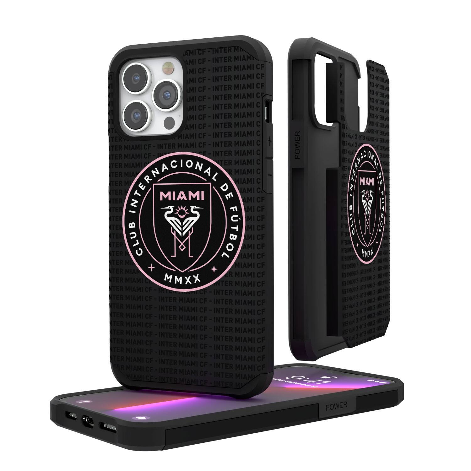 Sure, here is the corrected and grouped text from the image:

---

**Front of the Case:**

- CLUB INTERNACIONAL DE FÚTBOL
- MIAMI CF
- MMXX
- 25 AÑOS
- 1970

**Side of the Case:**

- AMICF - INTER MIAMI CF
- AMICF - INTER MIAMI CF
- AMICF - INTER MIAMI CF
- AMICF - INTER MIAMI CF
- AMICF - INTER MIAMI CF
- AMICF - INTER MIAMI CF
- AMICF - INTER MIAMI CF
- AMICF - INTER MIAMI CF
- AMICF - INTER MIAMI CF
- AMICF - INTER MIAMI CF
- AMICF - INTER MIAMI CF
- AMICF - INTER MIAMI CF
- AMICF - INTER MIAMI CF
- AMICF - INTER MIAMI CF
- AMICF - INTER MIAMI CF
- AMICF - INTER MIAMI CF
- AMICF - INTER MIAMI CF
- AMICF - INTER MIAMI CF
- AMICF - INTER MIAMI CF
- AMIC