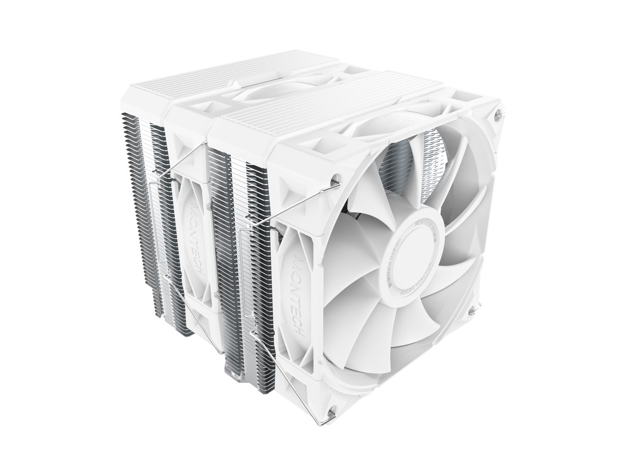 Montech - NX600 Dual-Tower CPU Cooler, 6 Heatpipes, 28mm PWM Fan, Soldered Base, LGA1700/1851/AM5 - White
