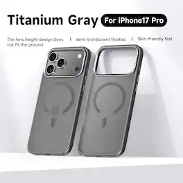 Dteck - Frosted Semi-transparent Shockproof Magnetic Phone Case For Apple iPhone 17 Pro - Gray