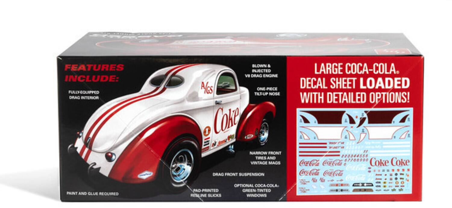 FEATURES INCLUDE: FULLY-EQUIPPED DRAG INTERIOR BLOWN & INJECTED V8 DRAG ENGINE MIGS TILTUP ONE-PIECE NOSE NARROW FRONT TIRES AND VINTAGE MAGS DRAG FRONT SUSPENSION LARGE COCA-COLA DECAL SHEET LOADED WITH DETAILED OPTIONS! " 223544556 67788990 Coke Coke CocaCola Coca Cola CocaoCola Coca-Cola PAINT AND GLUE REQUIRED PAD PRINTED RETLINE SLICKS OPTIONAL COCA-COLA GREEN-TINTED WINDOWS