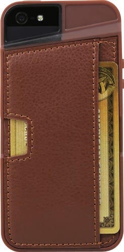Front. CM4 - Q Card Wallet Case for Apple® iPhone® 5 and 5s - Mahogany.