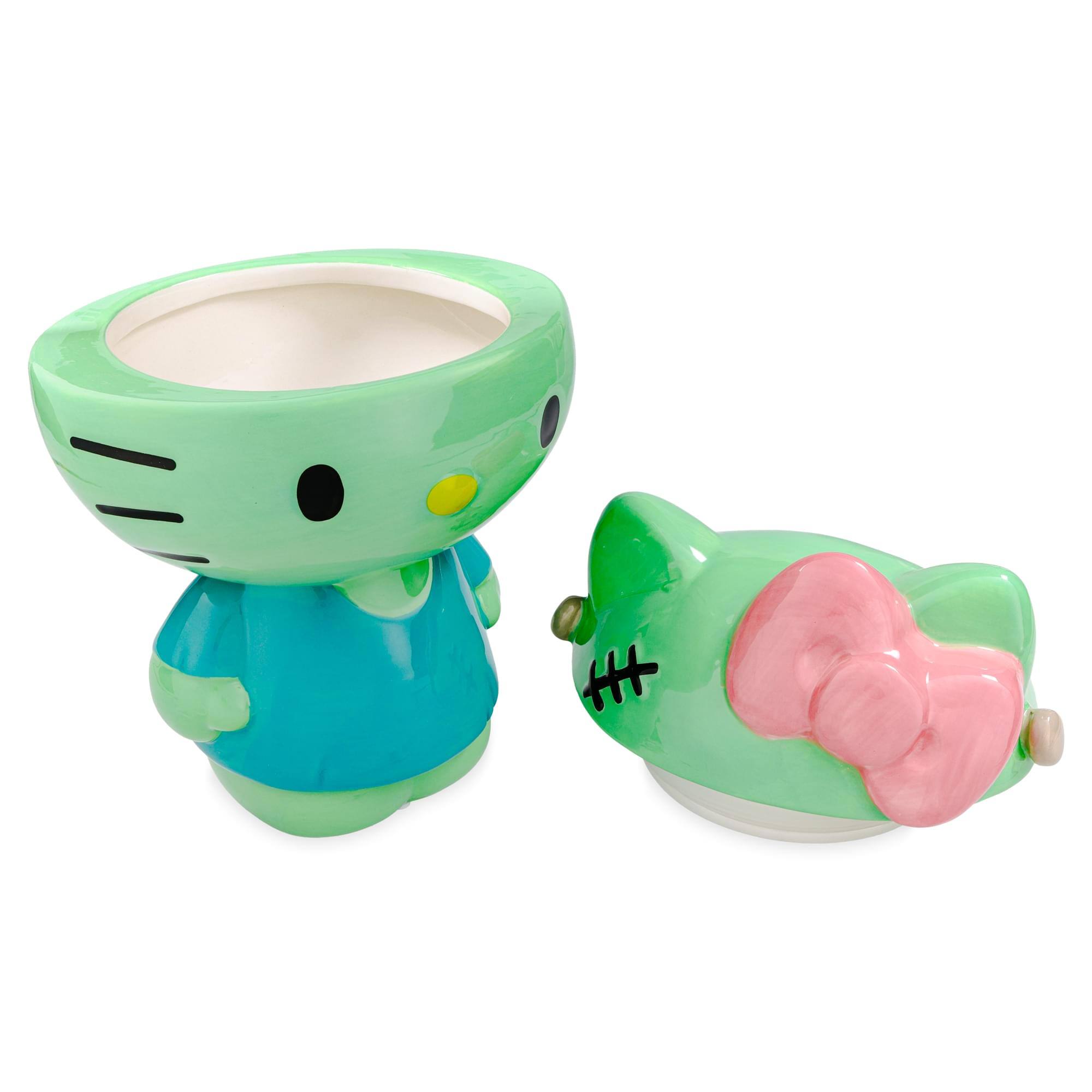 Alt View 2. Silver Buffalo - Sanrio Hello Kitty Frankenstein Sculpted Ceramic Snack Jar With Lid - Green.
