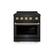 Front. ZLINE - Autograph 30 in. 4.2 cu. ft. Paramount Freestanding Induction Range with 4 Burners in Black Steel with Bronze Accents - Black Stainless Steel.