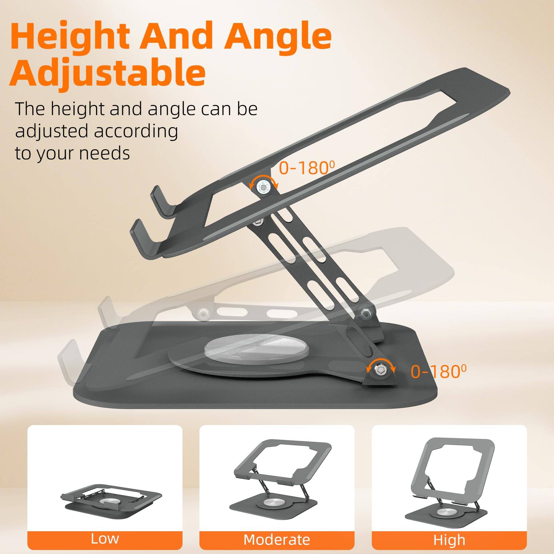 Height And Angle Adjustable

The height and angle can be adjusted according to your needs

0-180°

Low
Moderate
High