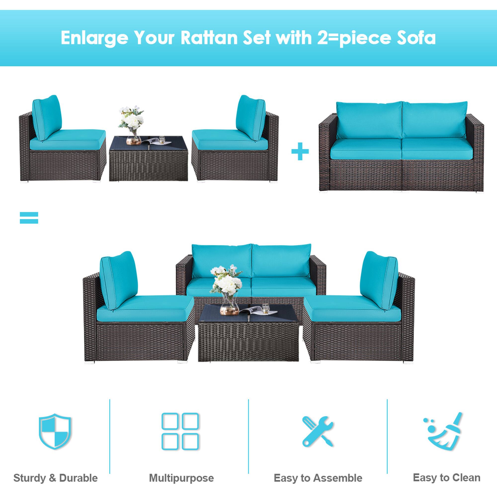 Enlarge Your Rattan Set with 2-piece Sofa

Sturdy & Durable  
Multipurpose  
Easy to Assemble  
Easy to Clean