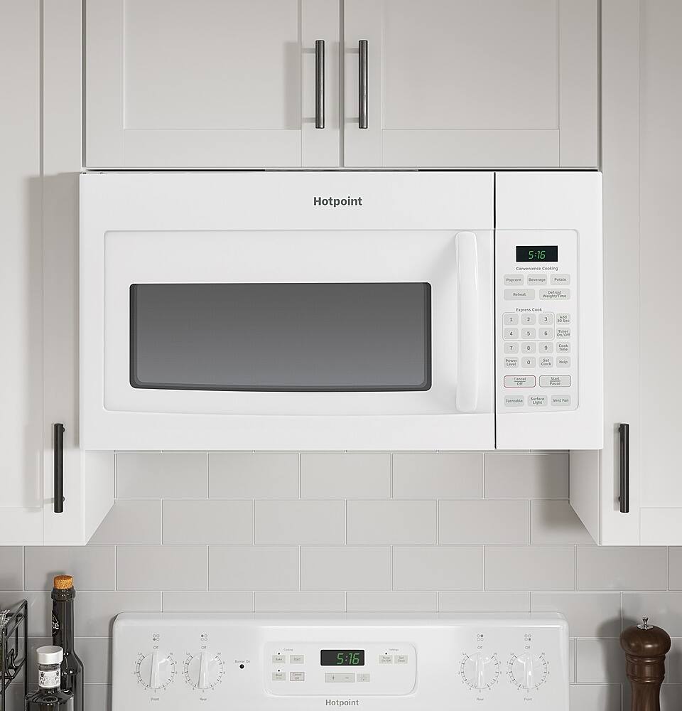 Alt View 12. Hotpoint - 1.6 Cu. Ft. Over-the-Range Microwave - White.