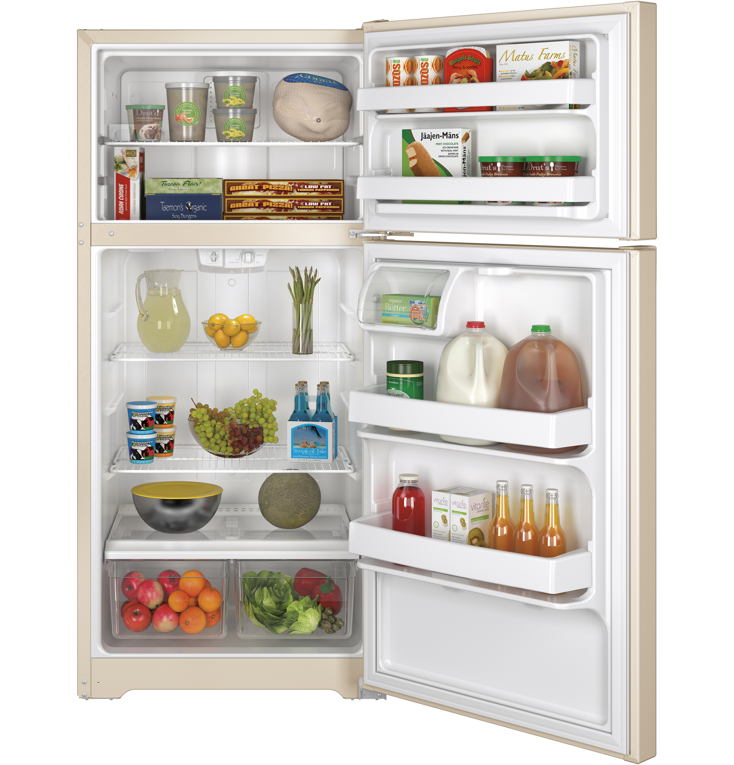  GE - 14.6 Cu. Ft. Top-Freezer Refrigerator