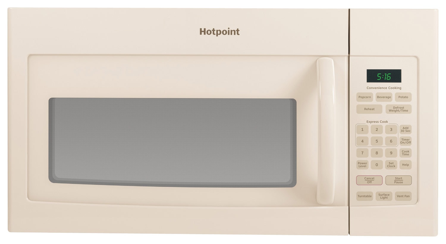 Hotpoint - 1.6 Cu. Ft. Over-the-Range Microwave - Bisque - Larger Front