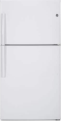 GE - 21.2 Cu. Ft. Top-Freezer Refrigerator - White - Larger Front