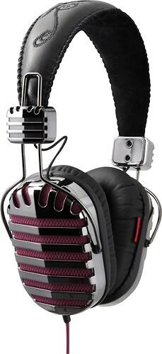 Angle Standard. I-MEGO - Throne High-Definition Over-the-Ear Headphones - Gunmetal/Indigo Poison.