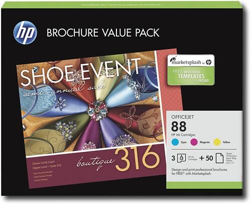 Front Standard. HP - Officejet Ink Cartridge and Photo Paper Brochure Combo Pack - Tricolor.