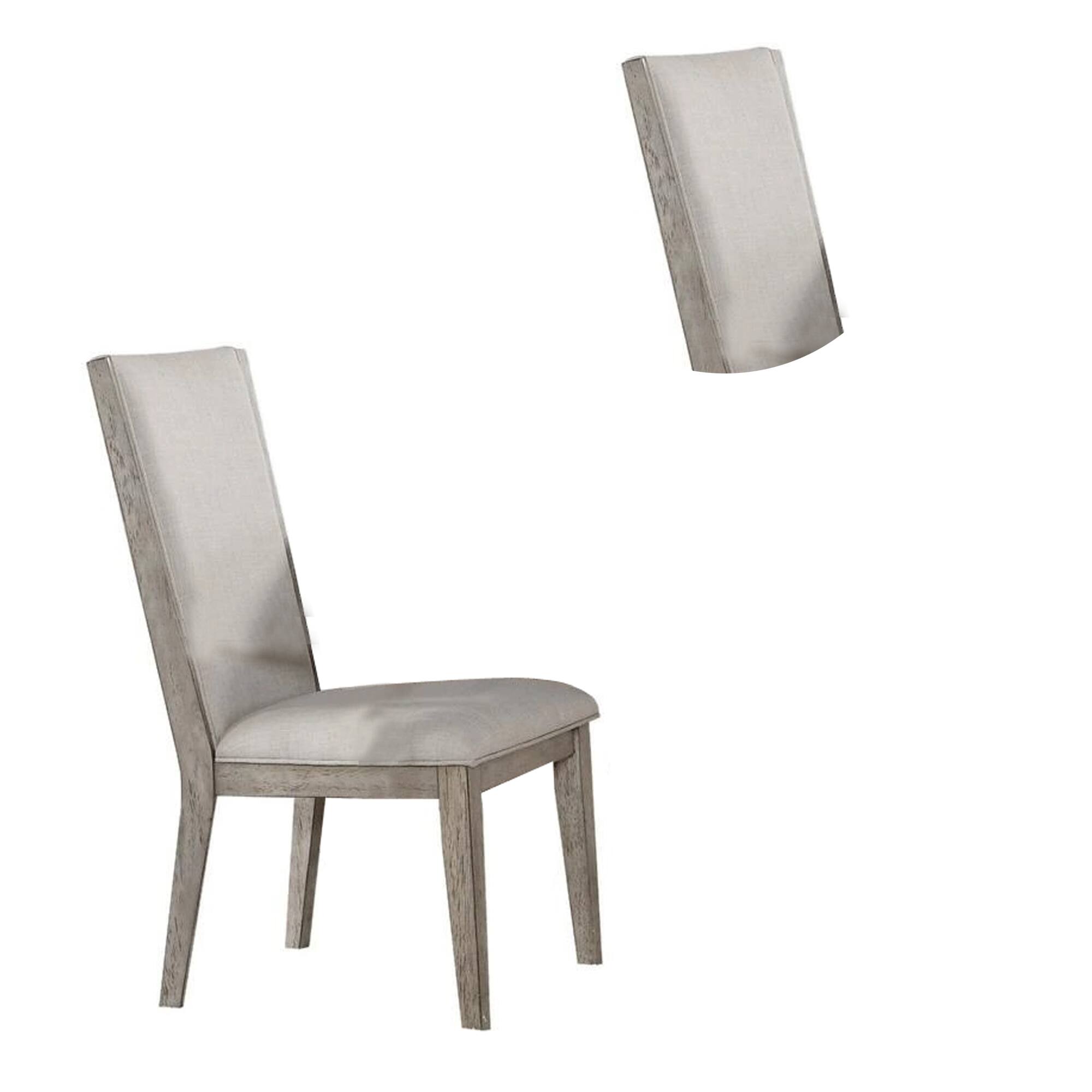 Alt View 1. Manhattan Lane - Transitional Style Wooden Side Chair with Fabric Upholstery, Set of 2 - Gray Oak.
