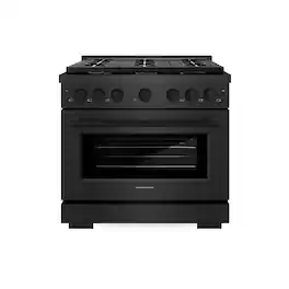 ZLINE - 36 in. 5.2 cu. ft. Freestanding Paramount Dual Fuel Range with 6 Burner Gas Cooktop in Black Satin Stainless Steel - Black Satin Stainless Steel