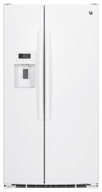 Ge 25 4 Cu Ft Side By Refrigerator White Gss25gghww Best Ft Side By Refrigerator High