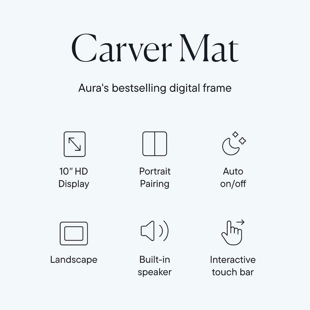 MOSZAR LLC - Carver 10.1" WiFi Digital Photo Frame, Easy Setup, Send Photos from Phone, Clay/White