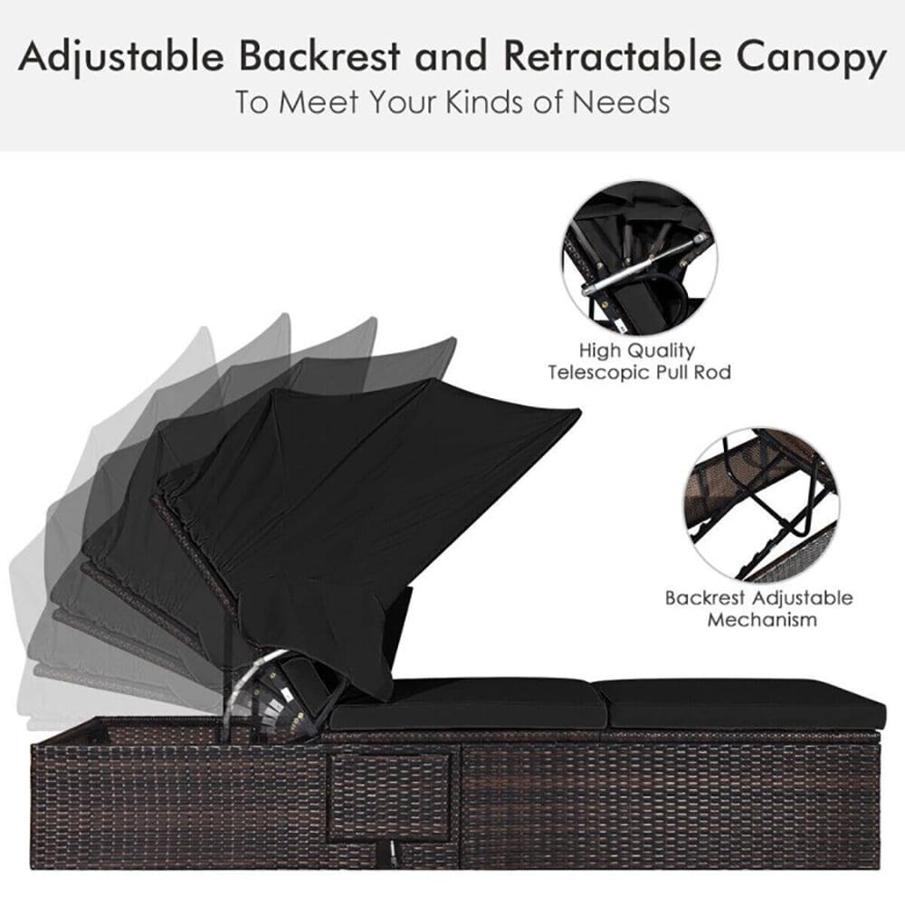 Adjustable Backrest and Retractable Canopy  
To Meet Your Kinds of Needs  

High Quality Telescopic Pull Rod  
Backrest Adjustable Mechanism