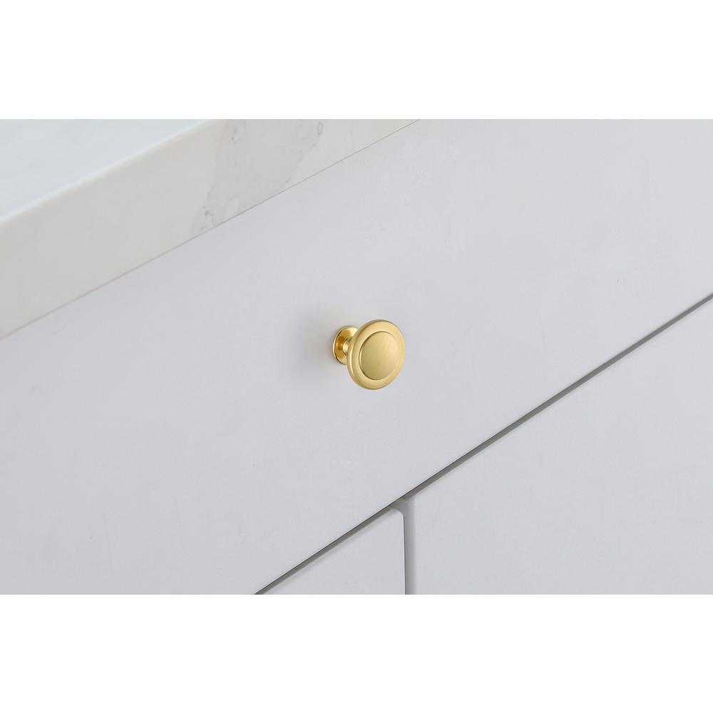 Alt View 1. Elegant Decor - Logyn 1.3" Diameter Brushed Gold Mushroom Knob Multipack (Set of 10) - Brushed Gold.