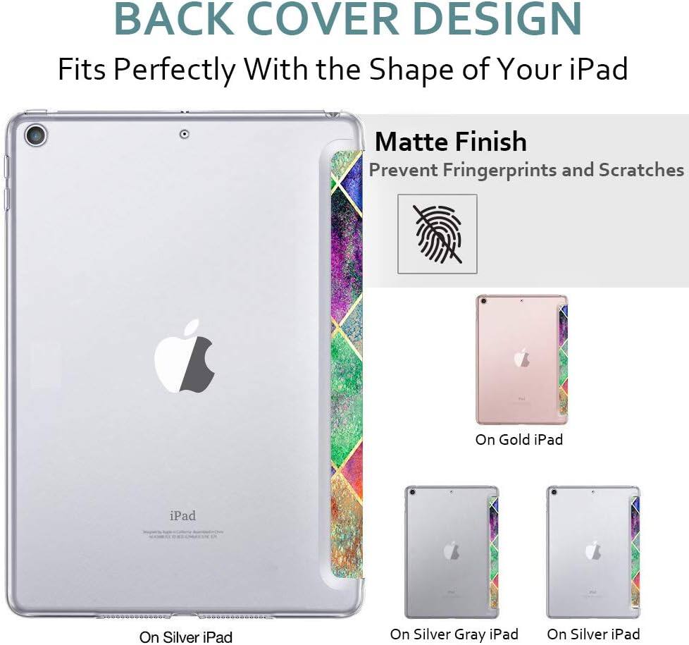 BACK COVER DESIGN  
Fits Perfectly With the Shape of Your iPad  

Matte Finish  
Prevent Fingerprints and Scratches  

On Gold iPad  
On Silver iPad  
On Silver Gray iPad  
On Silver iPad