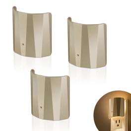 Dawnrise - Backlit Night Lights with Light Sensor, Champagne Finish (3-Pack)