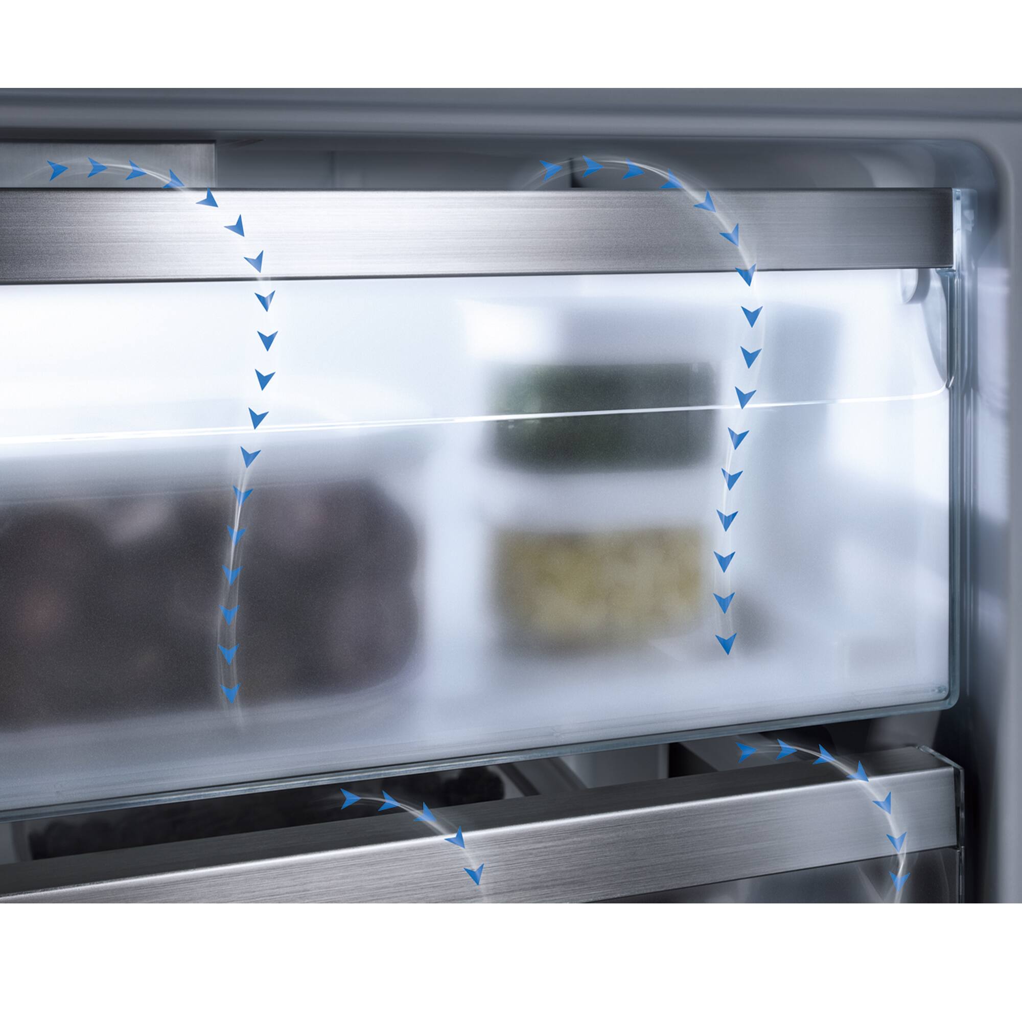Alt View 3. Miele - KFN 7795 D 24" 8.7 Cu. Ft. Built-In Refrigerator-Freezer with PerfectFresh Active, IceMaker and WiFi - Custom Panel Ready.