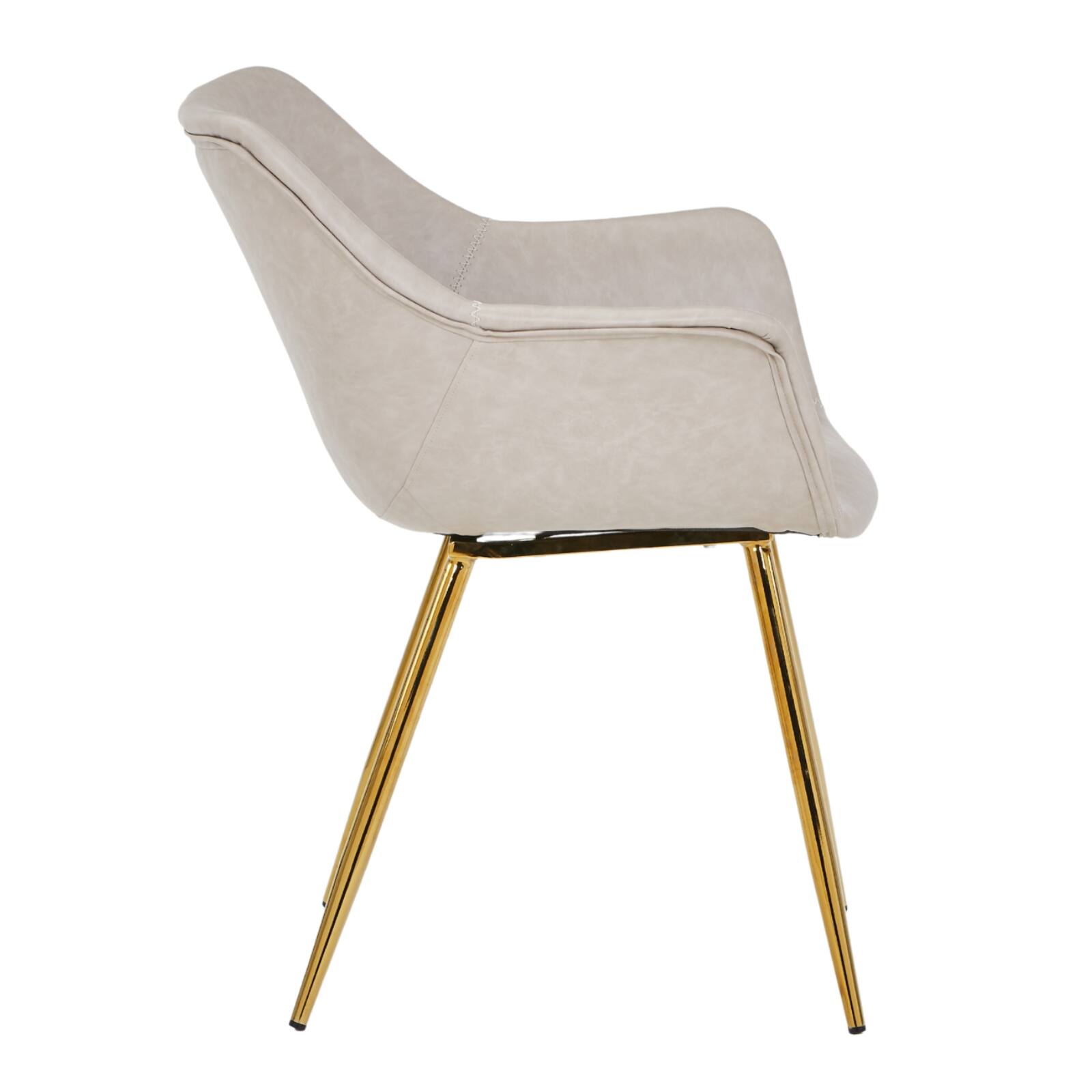 Alt View 8. LeisureMod - Markley 2-PCS Ergonomic Upholstered Leather Dining Chair - Modern Mid Century Industrial Kitchen Accent Chair - Light Grey.