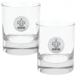 Wendell August Forge - New Orleans Saints Two-Piece 11oz. Rocks Glass Set - Multicolor