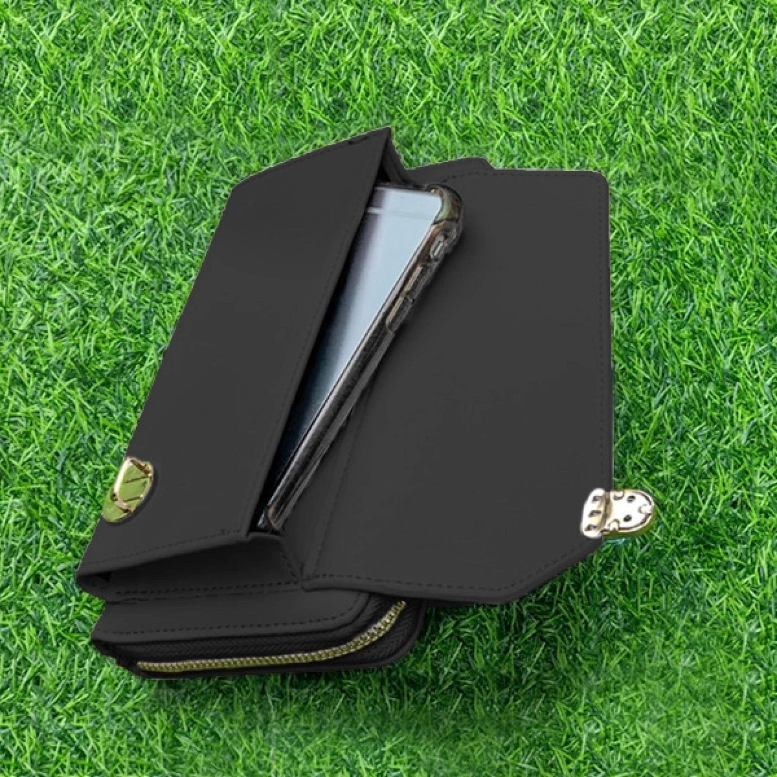 Alt View 1. Kitcheniva - Universal Cell Phone Card Leather Shoulder Crossbody Wallet Purse Black - Black.