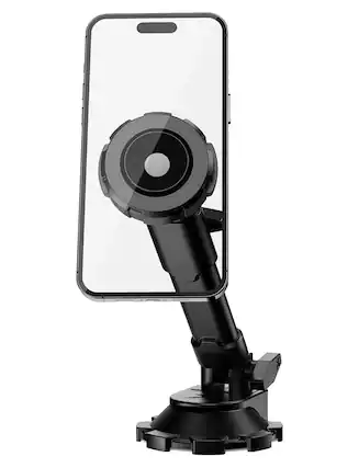 Front. Bracketron - Bracketron MagAlign X PRO Window & Dash Mount – Heavy-Duty Magnetic Holder with 12″ Extendable Arm - Black.