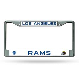 Rico Industries - Los Angeles LA Retro Rams Chrome Metal License Plate Frame - Multi