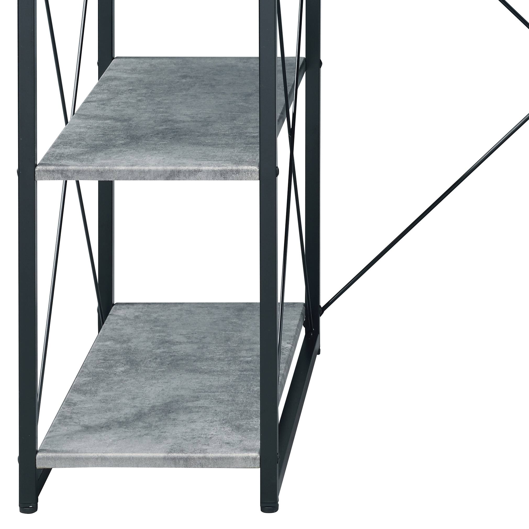 Alt View 3. Forest'nSky - All Purpose Writing Desk, Gray Finish Computer Table for Home Office, Study, or Bedroom, Modern Style - Gray.