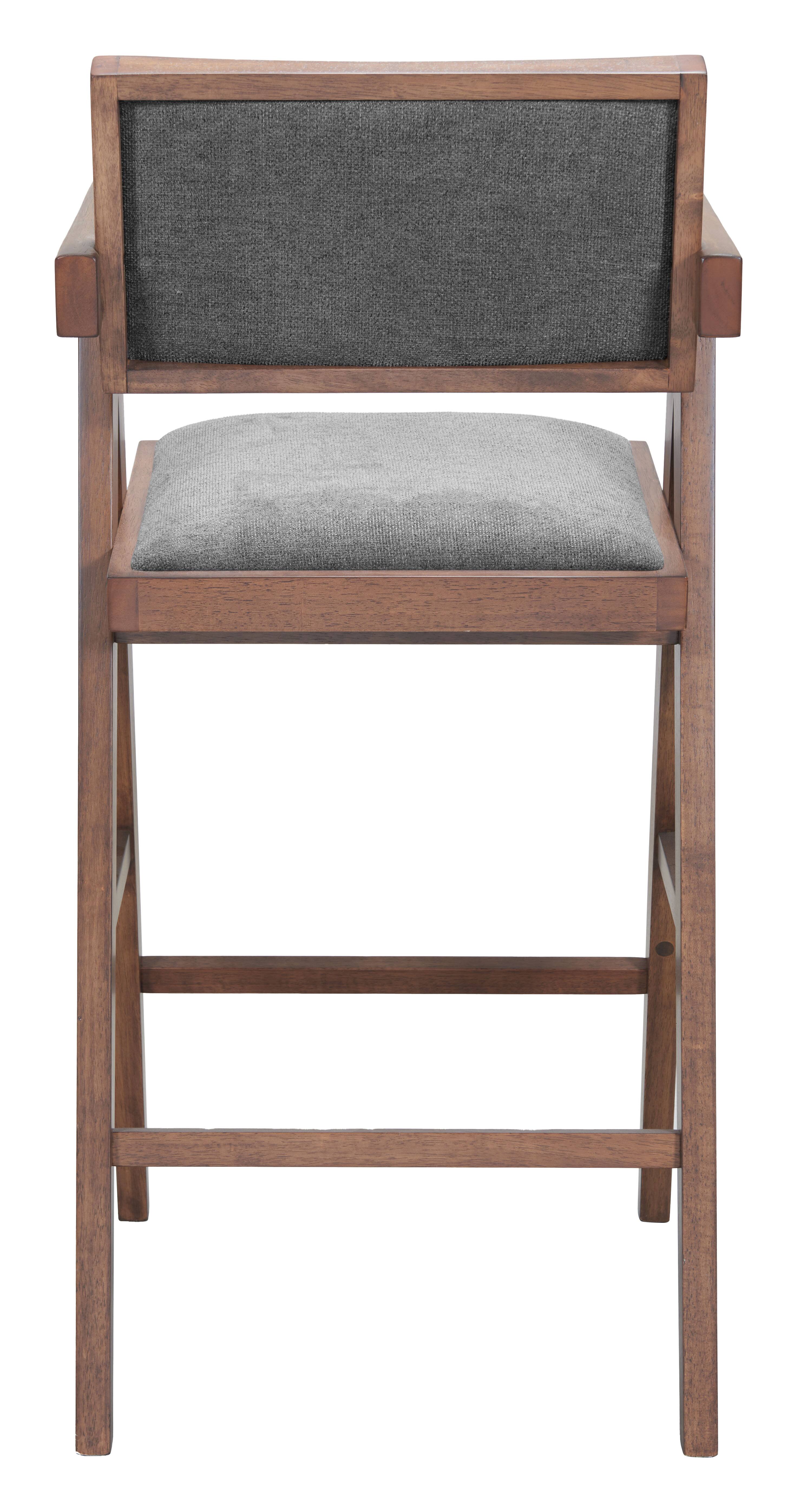 Angle. Hivvago - Delhi Barstool (Set of 2) Gray & Walnut - Gray & Walnut.