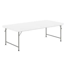 Emma + Oliver - 4.93-Foot Kid's Plastic Folding Activity Table - Play Table - Granite White
