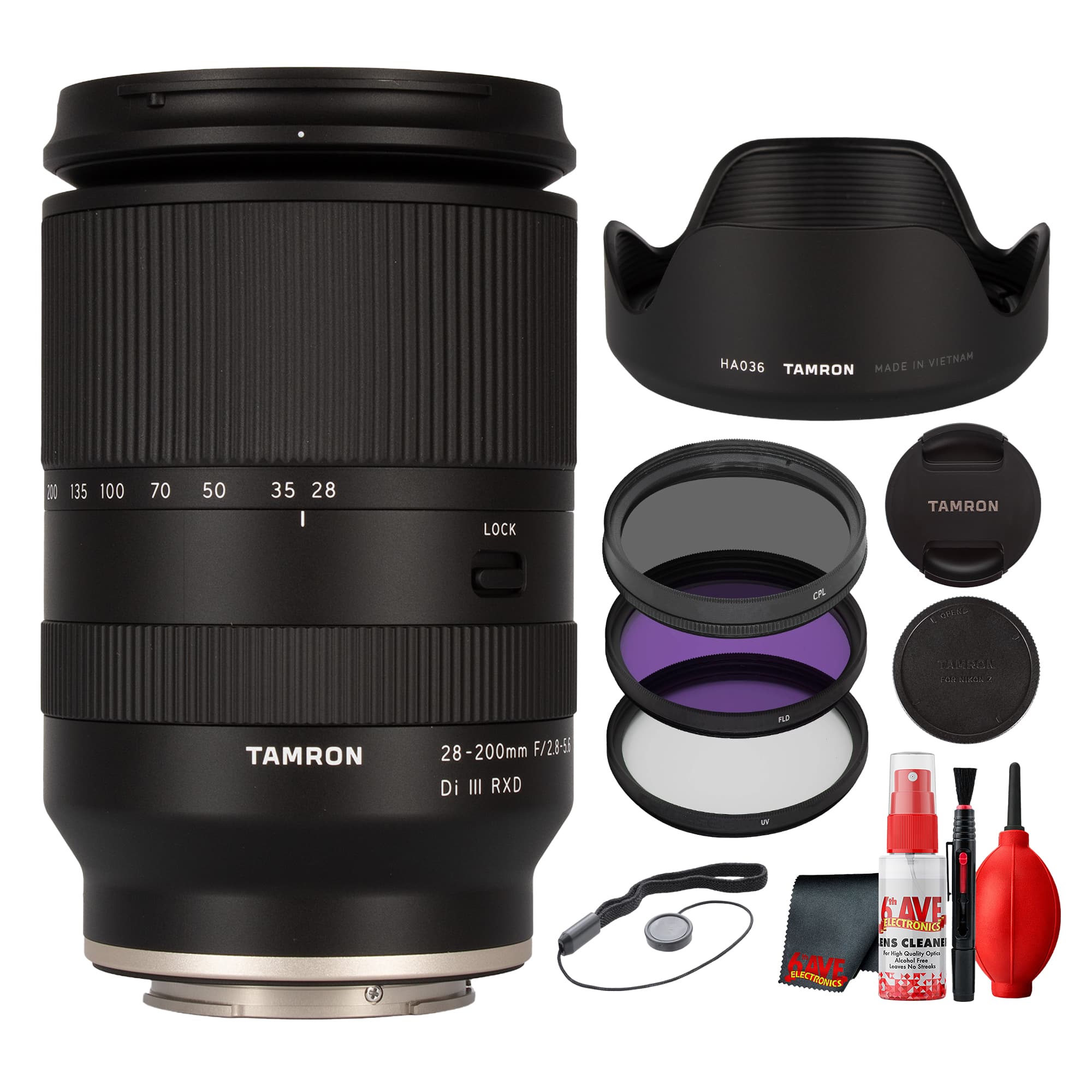 Tamron - 28–200mm f/2.8–5.6 Di III RXD Lens (Sony E) Bundle